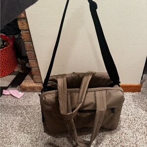 Calpak Tan Travel Bag with Black Straps